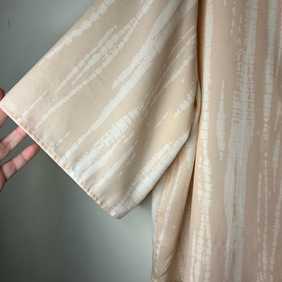 Mud Pie Pinkish Beige Tie-Front Blouse. Womens M/L. SKU B20 - Picture 3 of 6